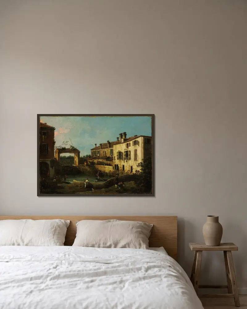 Śluza w pobliżu Dolo, Canaletto w ramie na ścianie