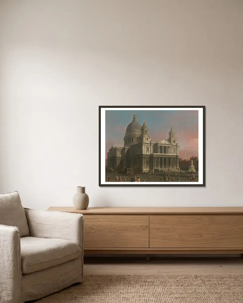 St. Paul's Cathedral von Canaletto gerahmt an einer Wand