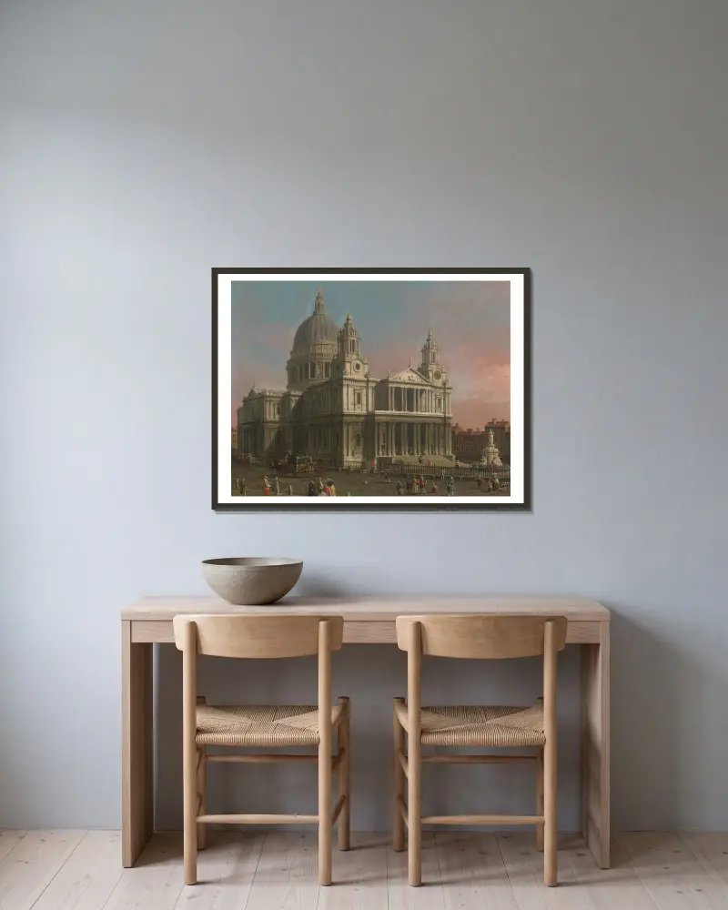 St. Paul's Cathedral von Canaletto gerahmt an einer Wand