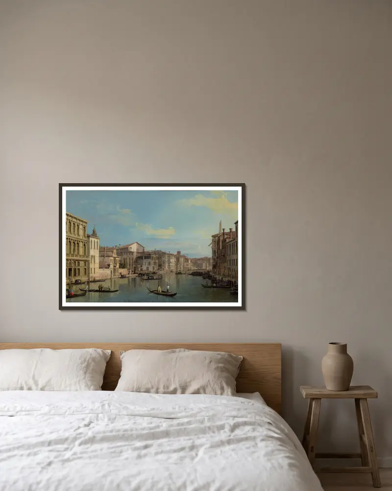 The Grand Canal in Venice from Palazzo Flangini to Campo San Marcuola av Canaletto inramad på en vägg