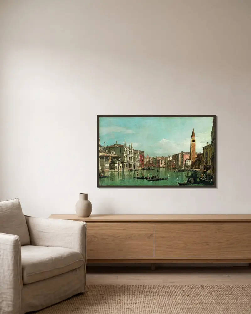 The Grand Canal, Venice, Looking Southeast, with the Campo della Carità to the Right av Canaletto inramad på en vägg
