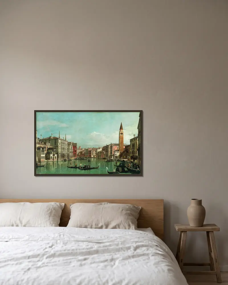 The Grand Canal, Venice, Looking Southeast, with the Campo della Carità to the Right av Canaletto inramad på en vägg