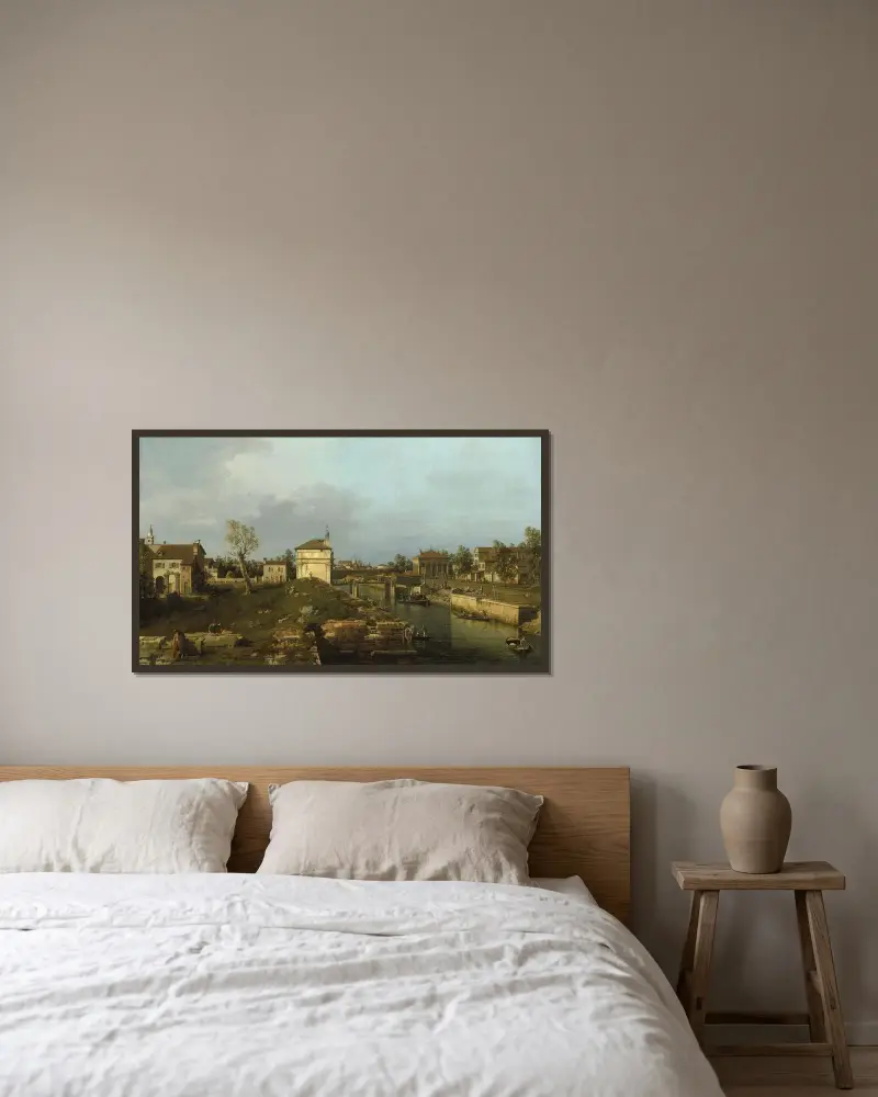 Porta Portello, Padua av Canaletto inramad på en vägg