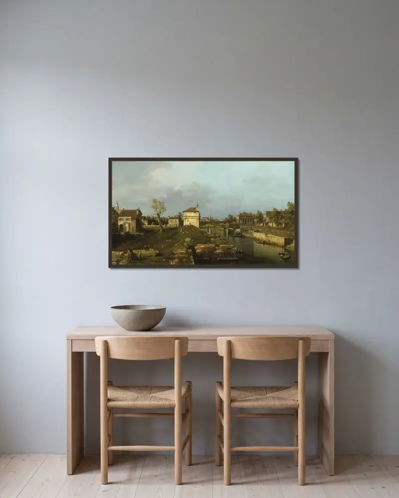 Porta Portello, Padua av Canaletto inramad på en vägg