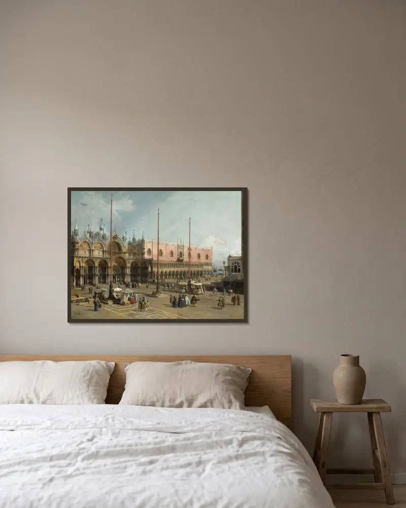 The Square of Saint Mark’s,Venice av Canaletto inramad på en vägg