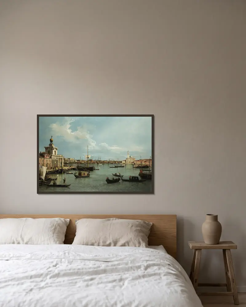 Venice, the Bacino di San Marco from the Canale della Giudecca av Canaletto inramad på en vägg