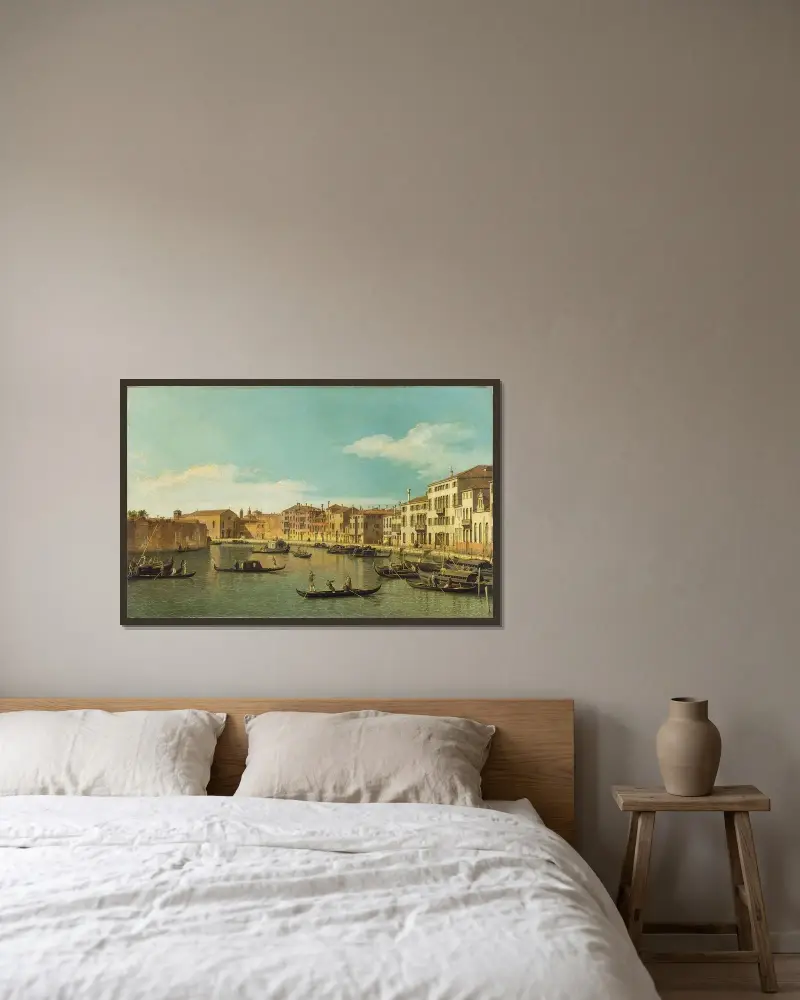 Venice, the Canale di Santa Chiara av Canaletto inramad på en vägg