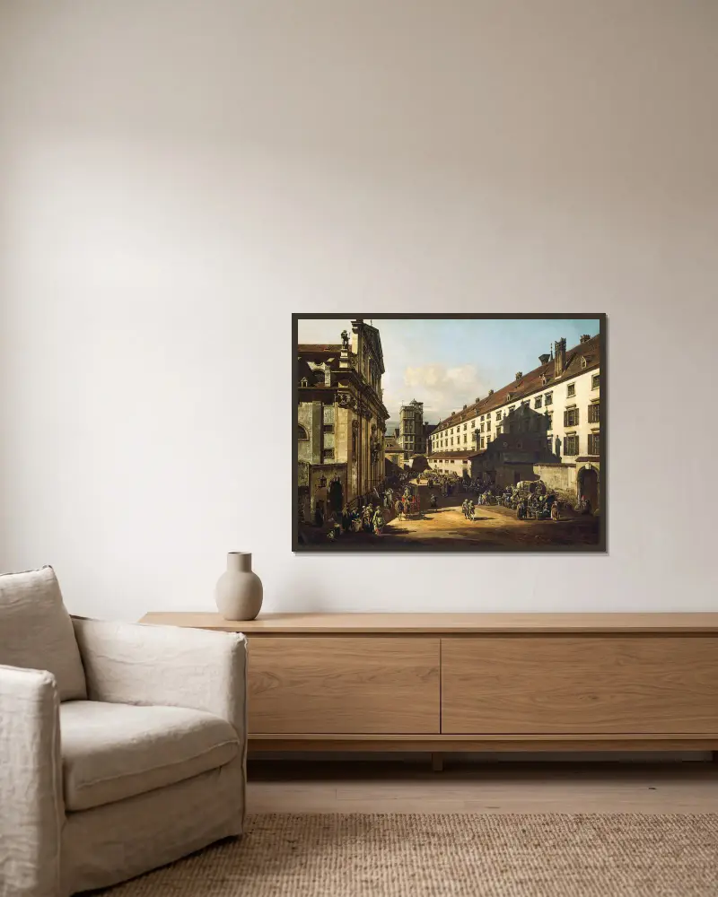 Vienna, Dominican Church av Canaletto inramad på en vägg