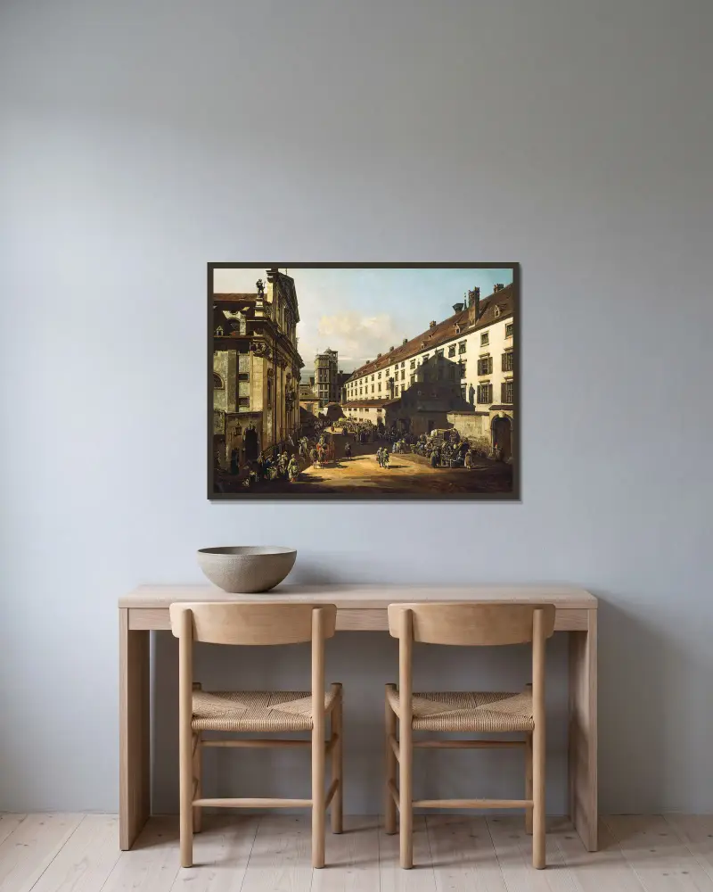 Vienna, Dominican Church av Canaletto inramad på en vägg