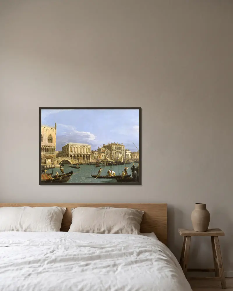 View of the Riva degli Schiavoni, Venice av Canaletto inramad på en vägg