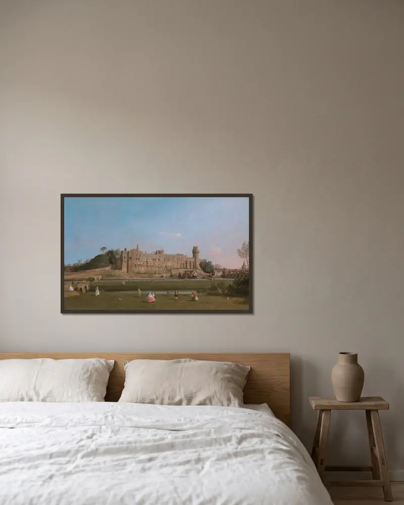 Warwick Castle, Canaletto v rámu na stěně