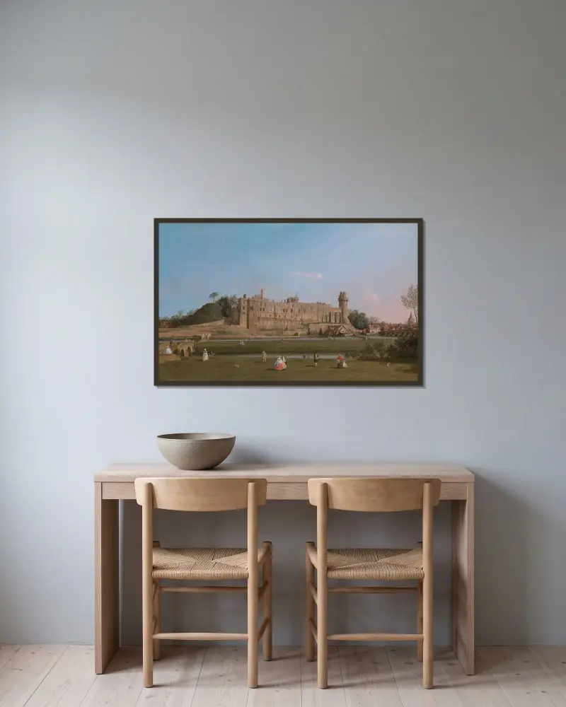 Warwick Castle, Canaletto v rámu na stěně