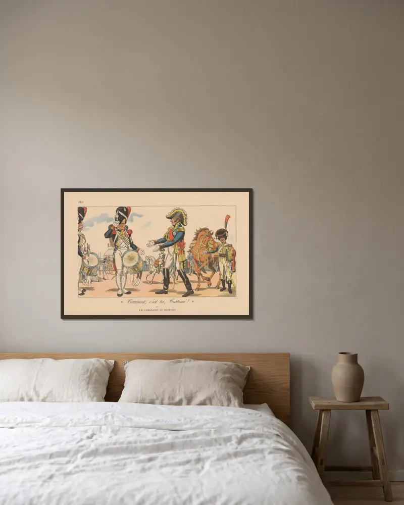 Comment, C’est Toi, Castanie Ou Les Camarades de Marengo. 1810 av Caran d'Ache inramad på en vägg