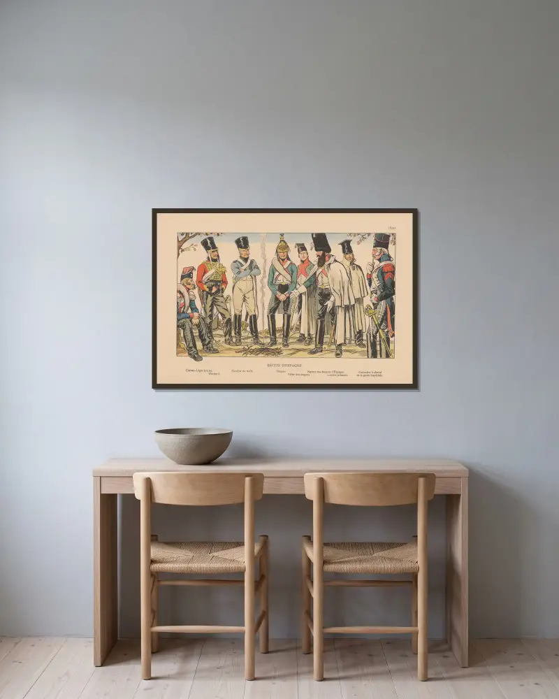 Récits D’espagne. 1810 av Caran d'Ache inramad på en vägg