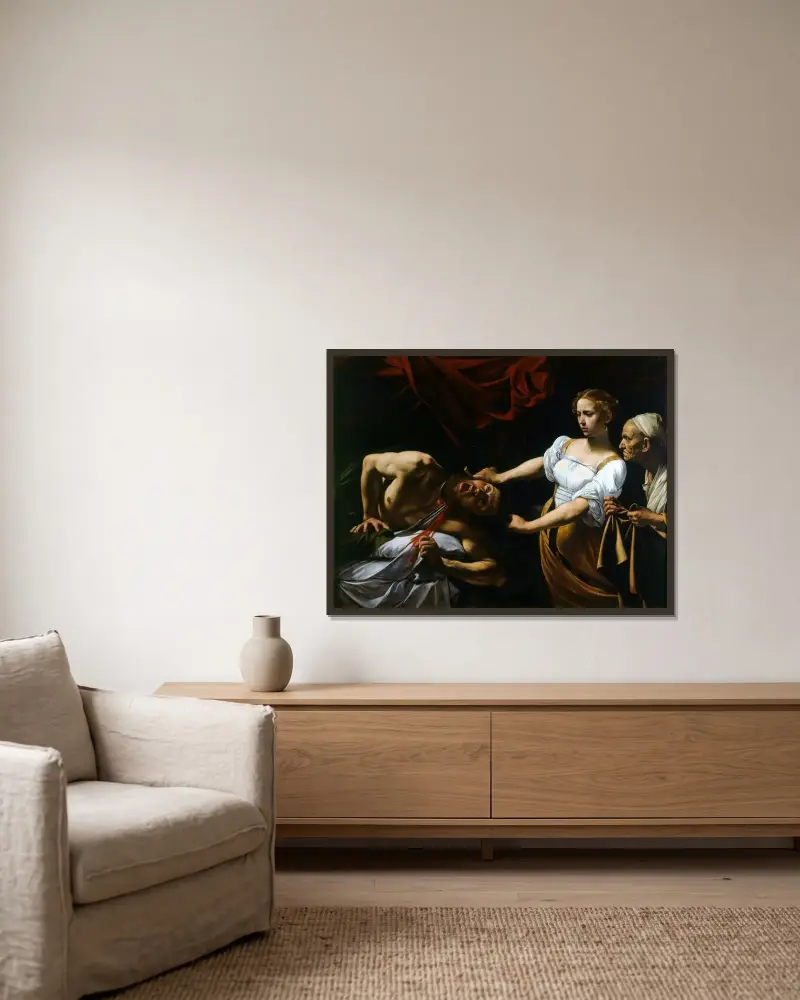 Judyta odcinająca głowę Holofernesowi, 1599, Caravaggio w ramie na ścianie