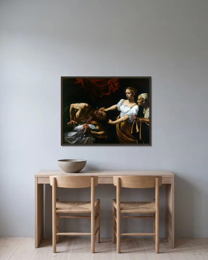 Judyta odcinająca głowę Holofernesowi, 1599, Caravaggio w ramie na ścianie