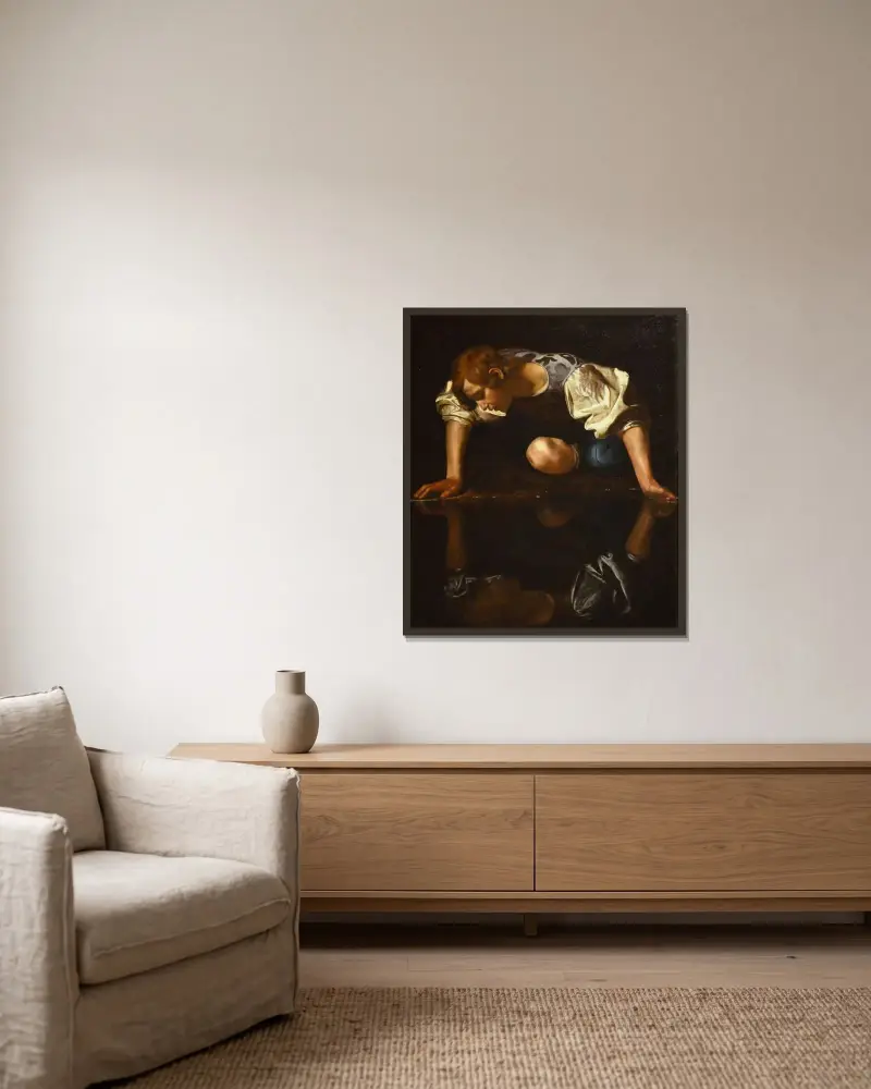 Narcis, Caravaggio v rámu na stěně