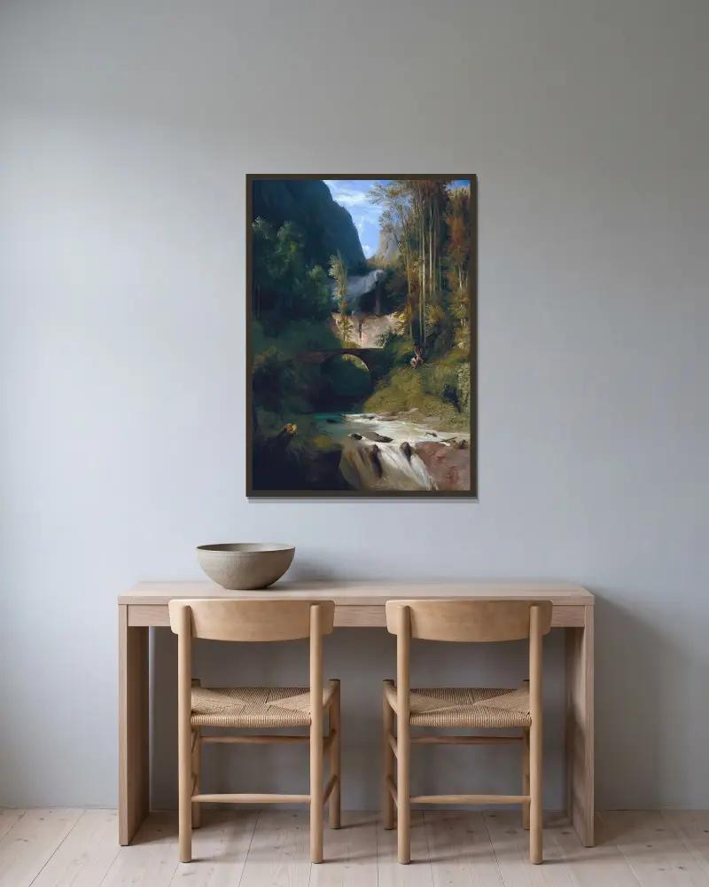 Gorge near Amalfi av Carl Blechen inramad på en vägg