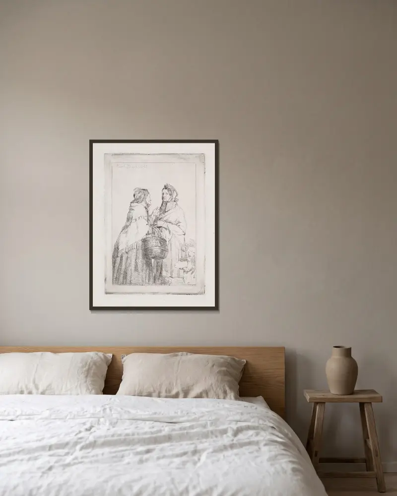 Die schlatschenden Frauen von Carl Bloch gerahmt an einer Wand