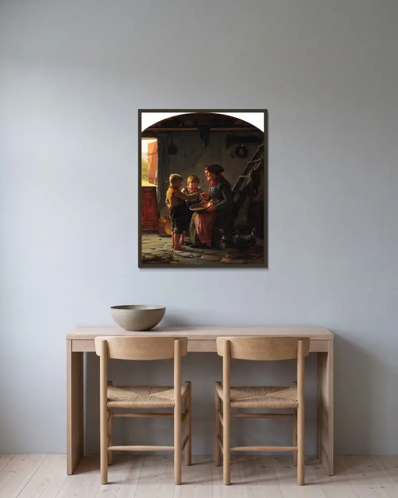 En måltid av Carl Bloch inramad på en vägg