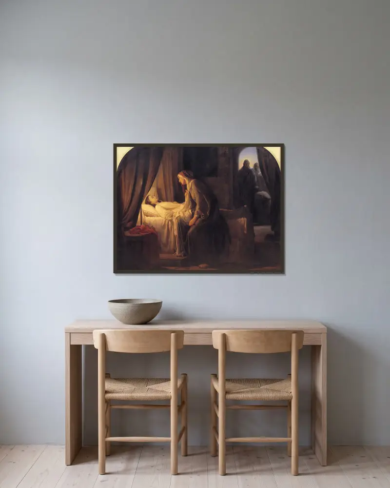 The Daughter of Jairius av Carl Bloch inramad på en vägg