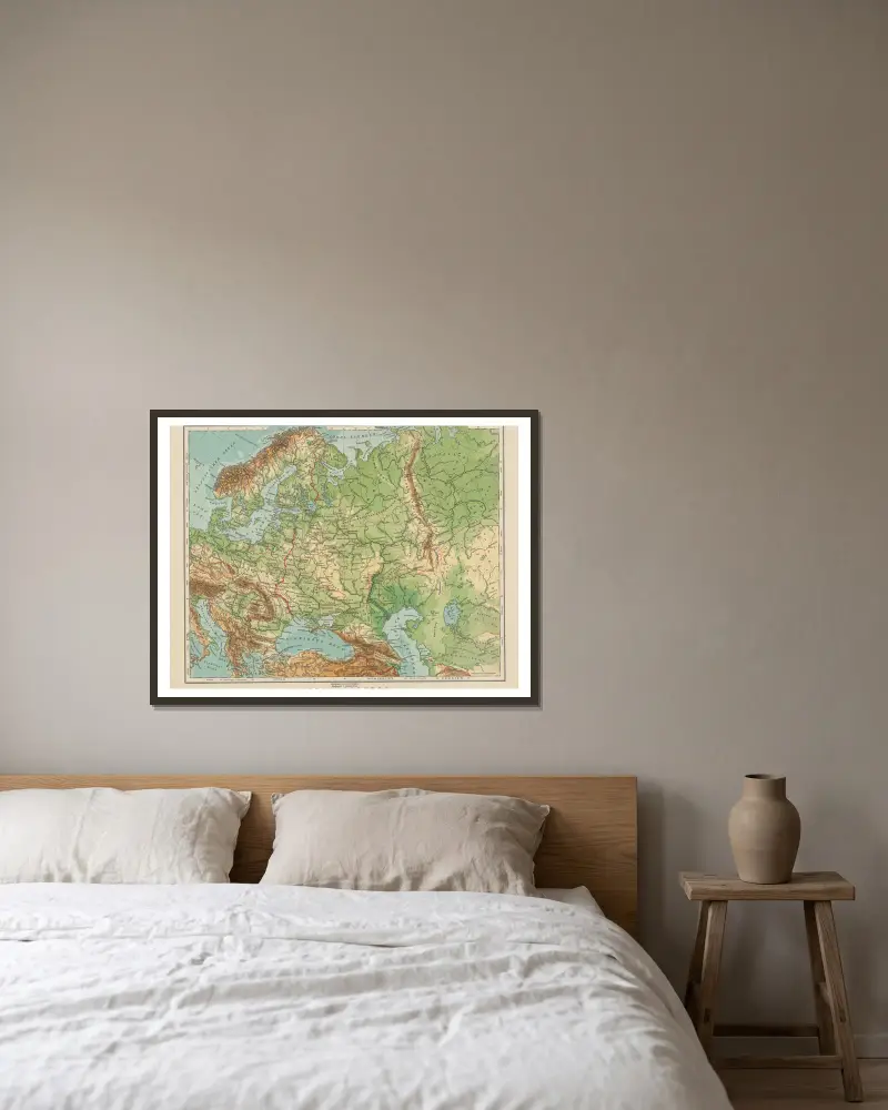 Osteuropa von Carl Diercke gerahmt an einer Wand