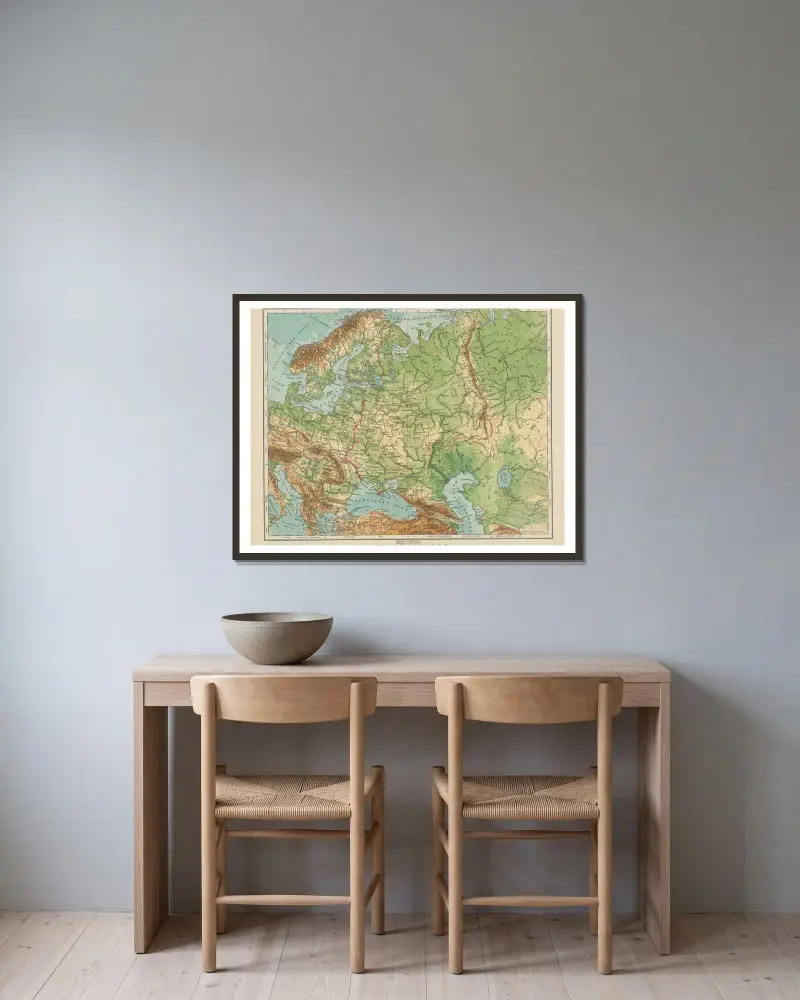 Osteuropa von Carl Diercke gerahmt an einer Wand
