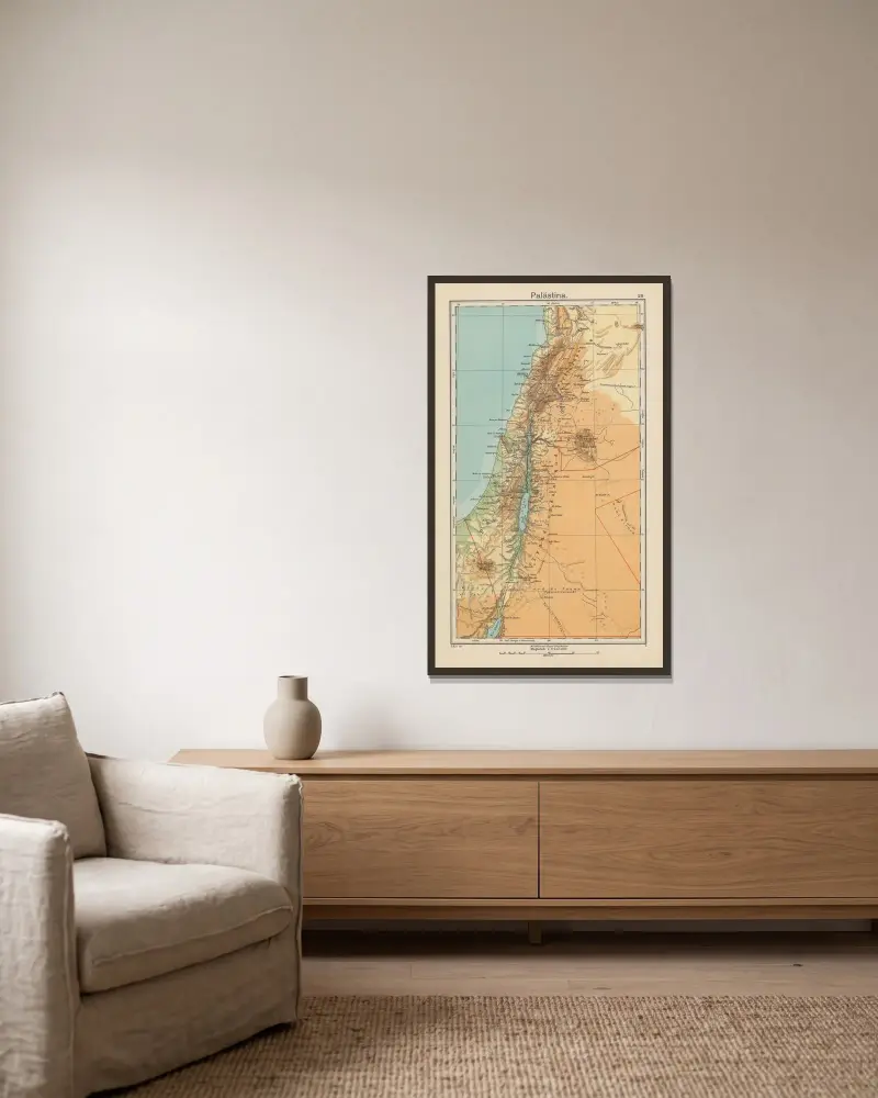 Palästina von Carl Diercke gerahmt an einer Wand