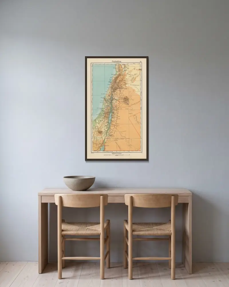 Palästina von Carl Diercke gerahmt an einer Wand