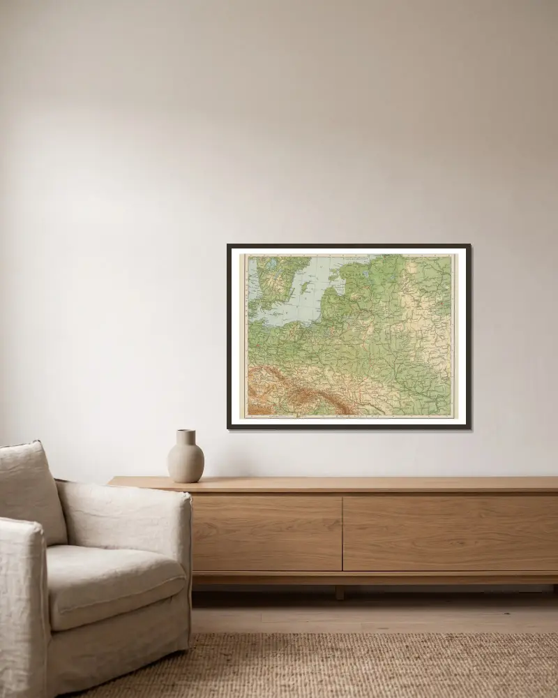 Polen von Carl Diercke gerahmt an einer Wand