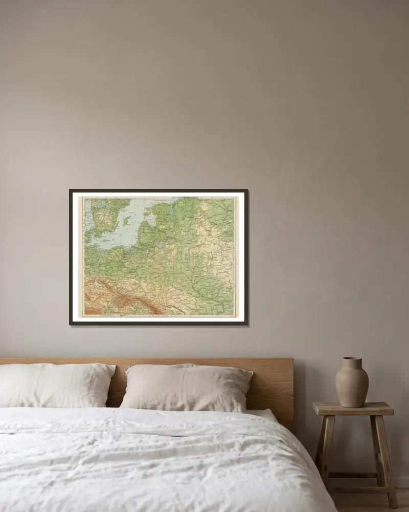 Polen von Carl Diercke gerahmt an einer Wand