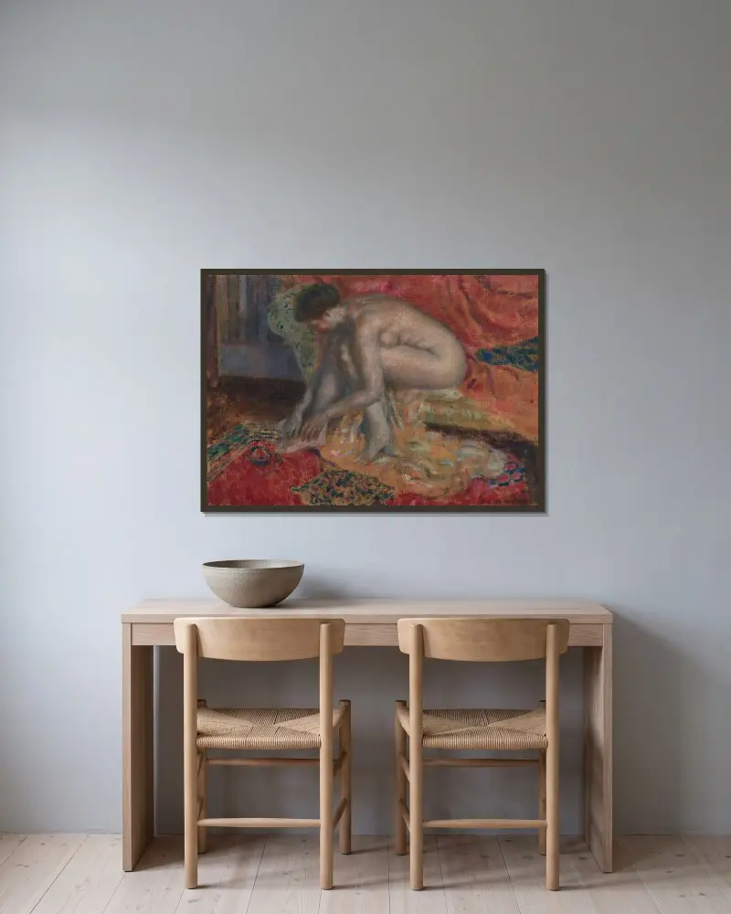 Efter badet av Frederick Carl Frieseke inramad på en vägg