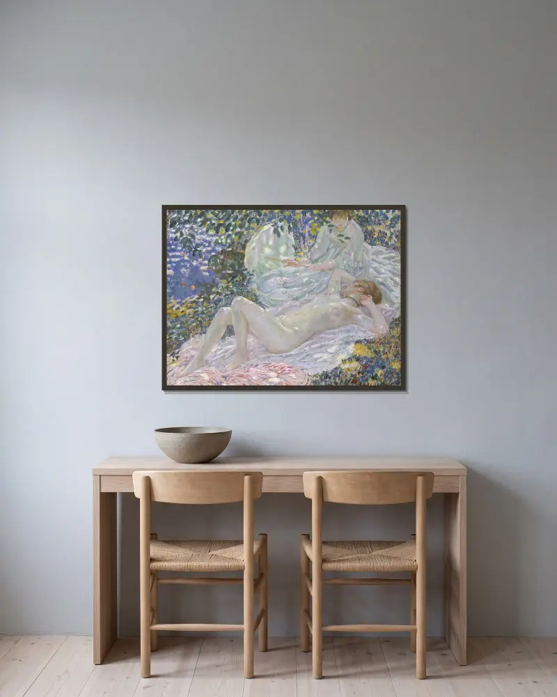 Léto, Frederick Carl Frieseke v rámu na stěně