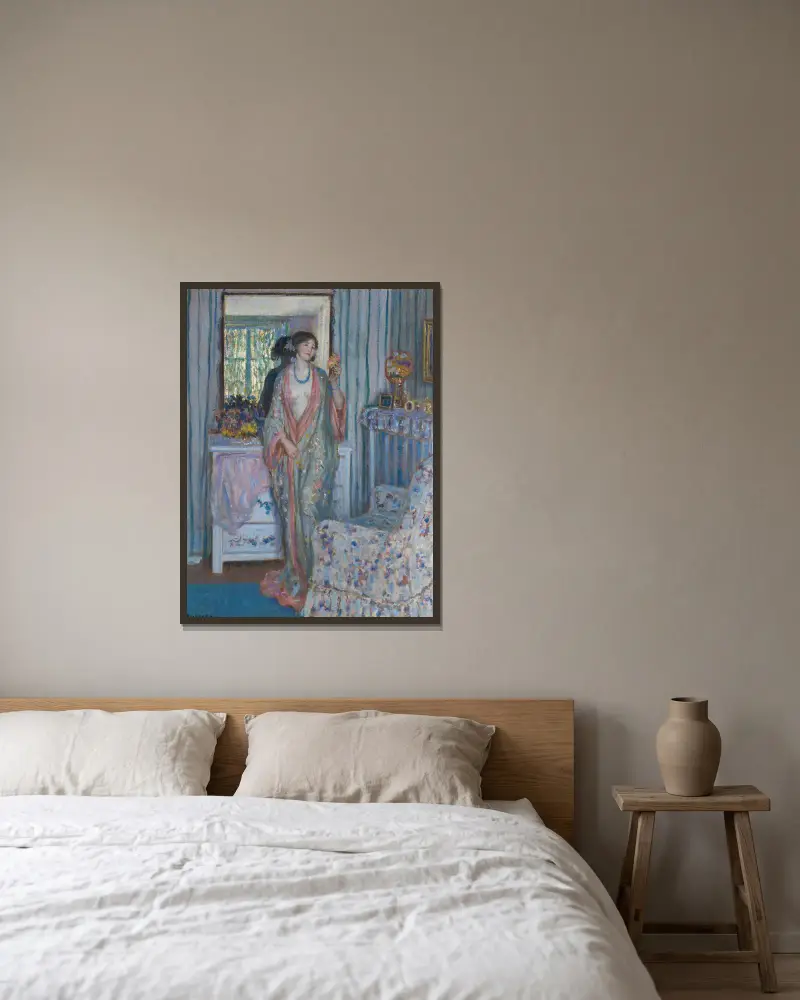 Das Gewand von Frederick Carl Frieseke gerahmt an einer Wand