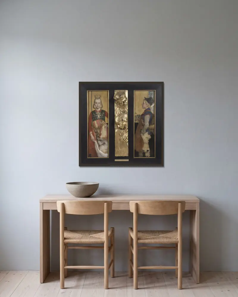 En svensk saga av Carl Larsson inramad på en vägg