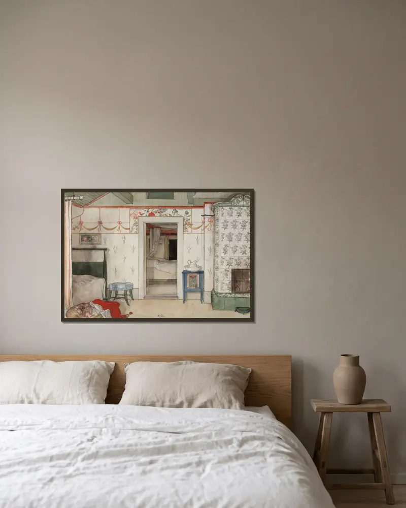 Britas Nickerchen von Carl Larsson gerahmt an einer Wand