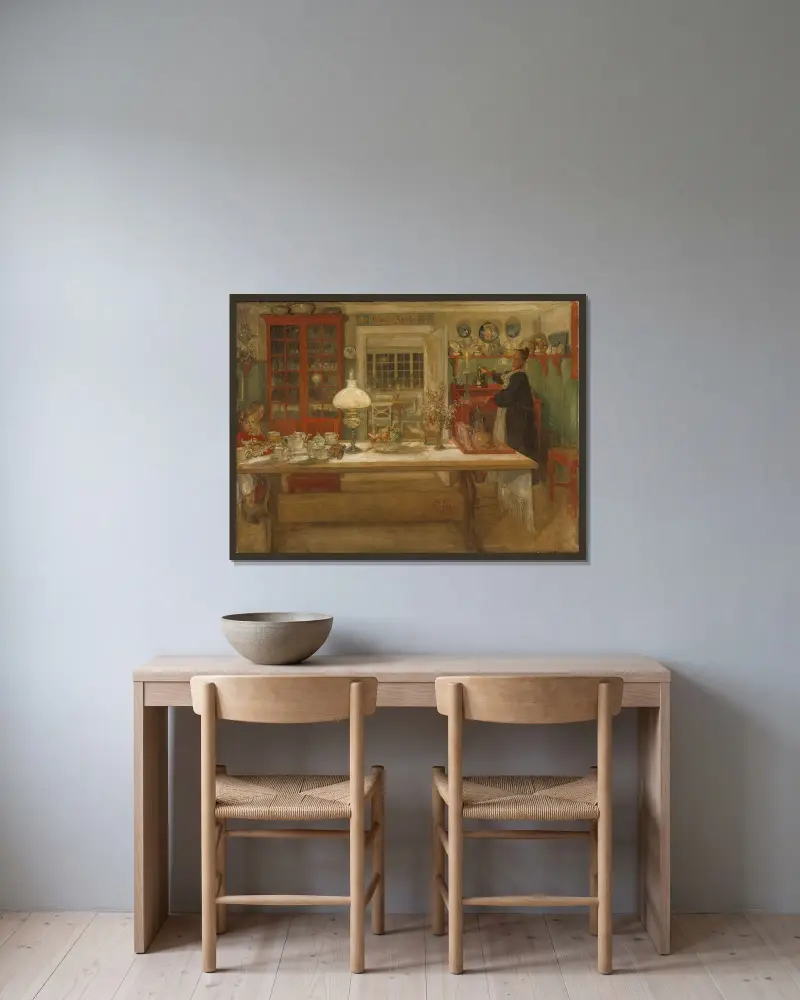 Příprava na hru, Carl Larsson v rámu na stěně