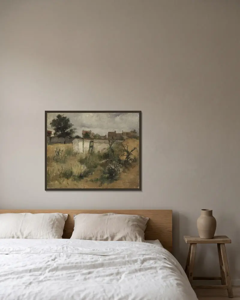 Landschaftsstudie aus Barbizon von Carl Larsson gerahmt an einer Wand