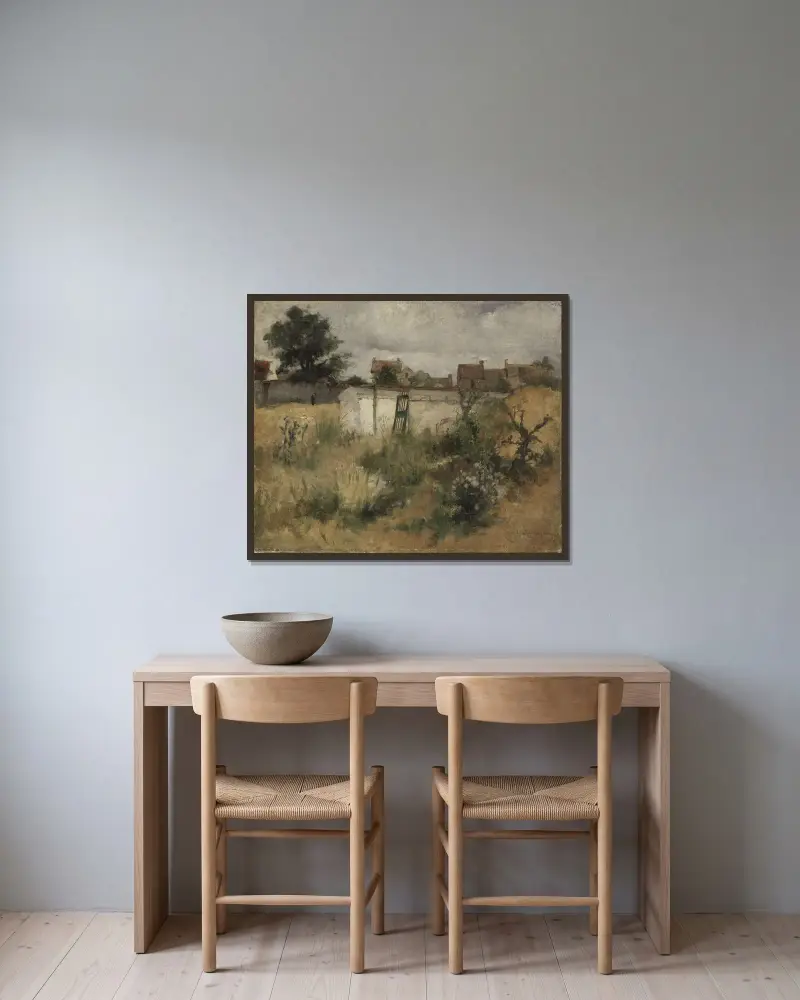 Landschaftsstudie aus Barbizon von Carl Larsson gerahmt an einer Wand