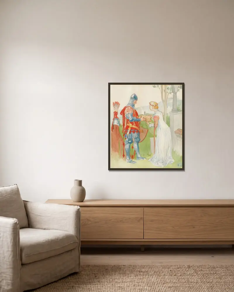 Lisana und Margon von Carl Larsson gerahmt an einer Wand