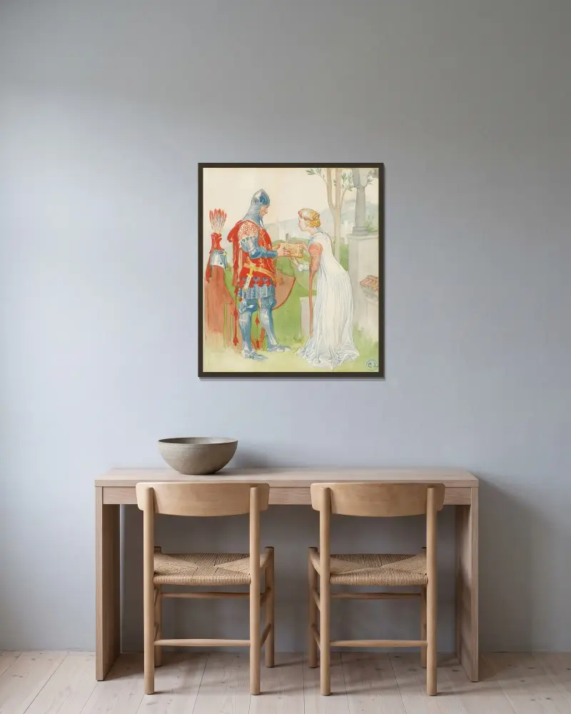 Lisana und Margon von Carl Larsson gerahmt an einer Wand
