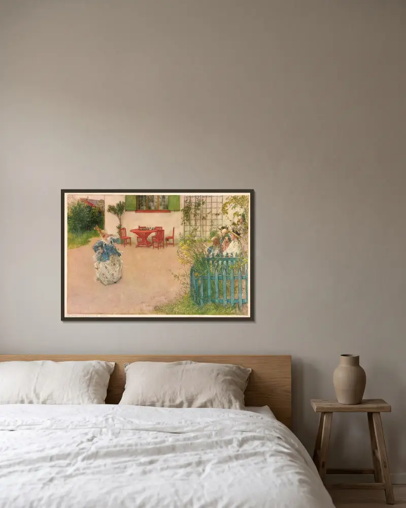 Lisbeth als böse Prinzessin von Carl Larsson gerahmt an einer Wand
