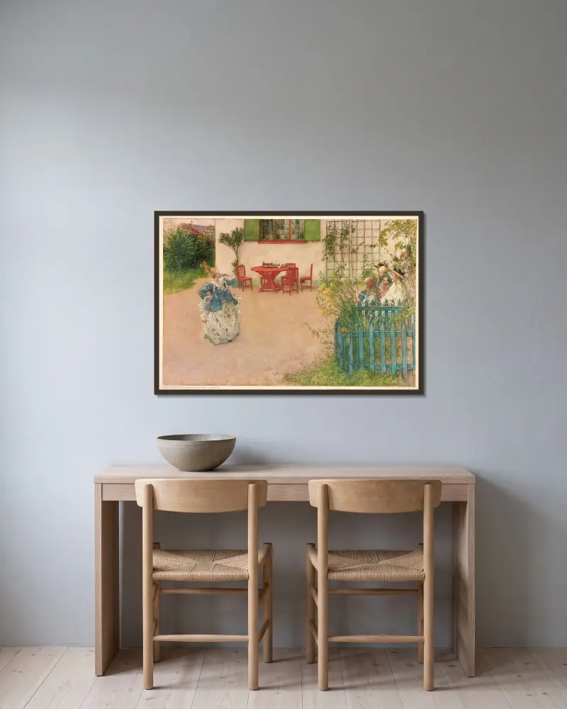 Lisbeth als böse Prinzessin von Carl Larsson gerahmt an einer Wand