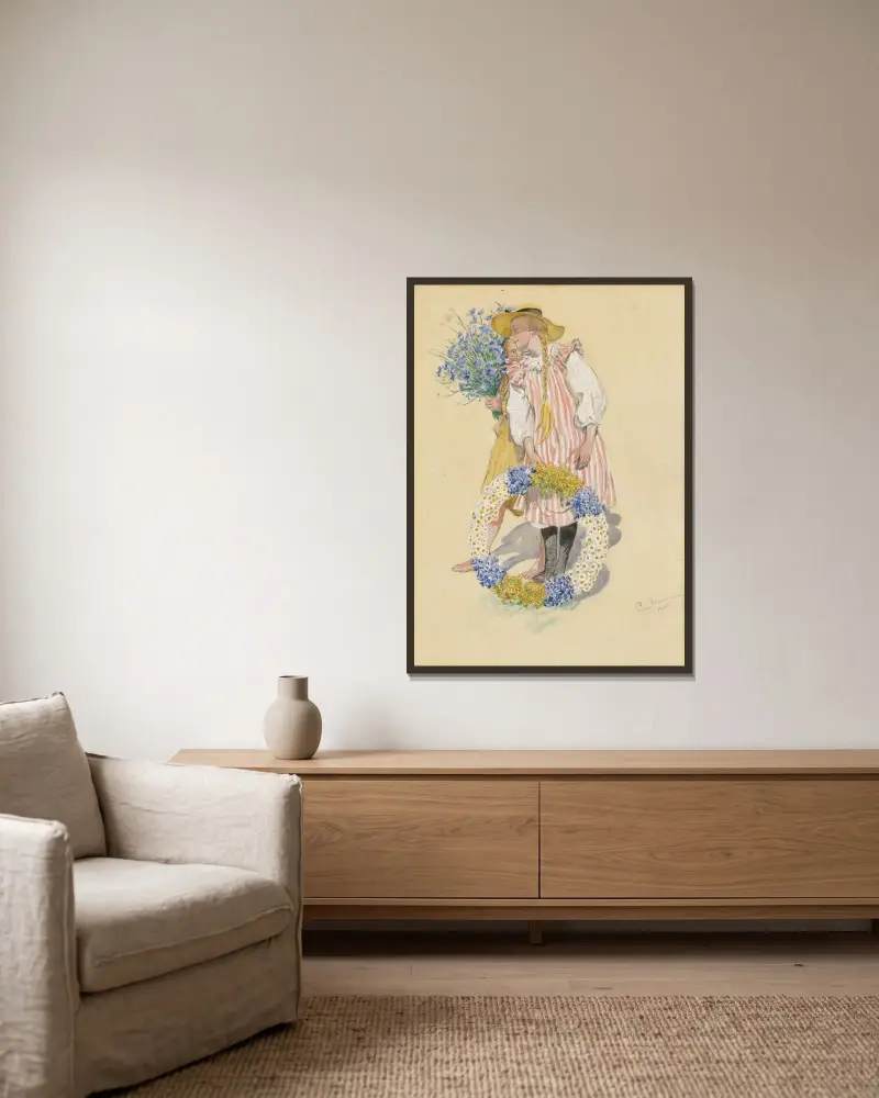 Lisbeth a Brita, Carl Larsson v rámu na stěně