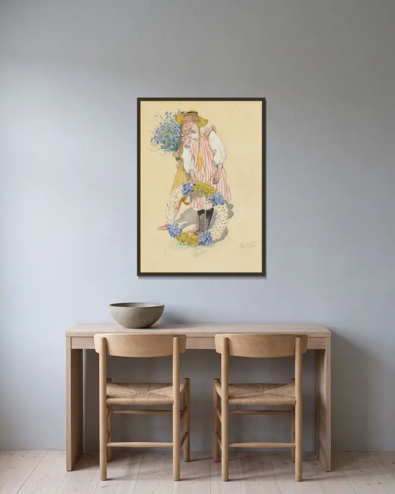Lisbeth a Brita, Carl Larsson v rámu na stěně
