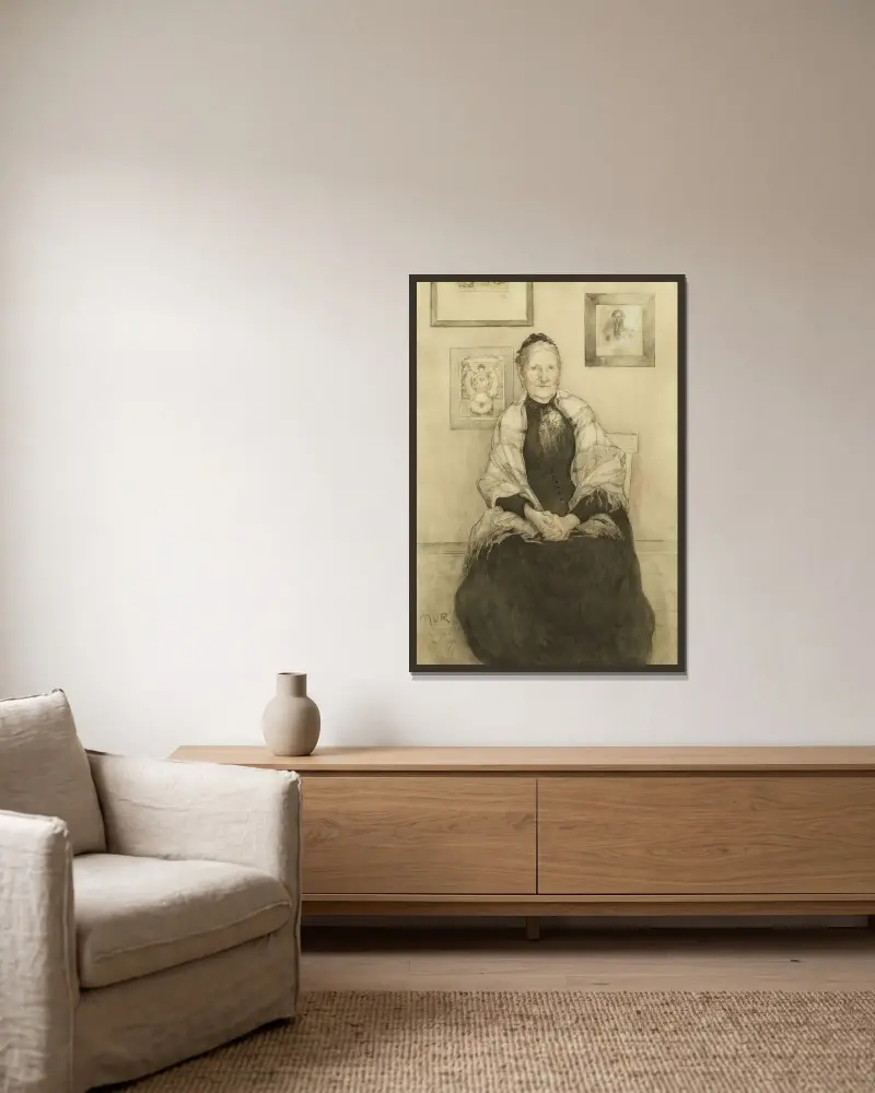 Mutter von Carl Larsson gerahmt an einer Wand