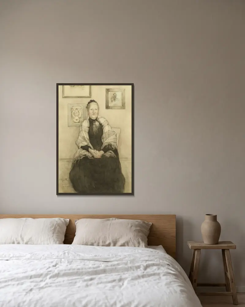 Mutter von Carl Larsson gerahmt an einer Wand