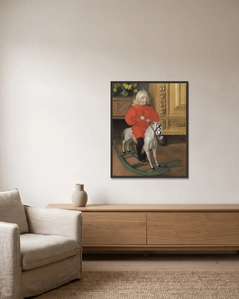 Murre – porträtt av Casimir Laurin av Carl Larsson inramad på en vägg