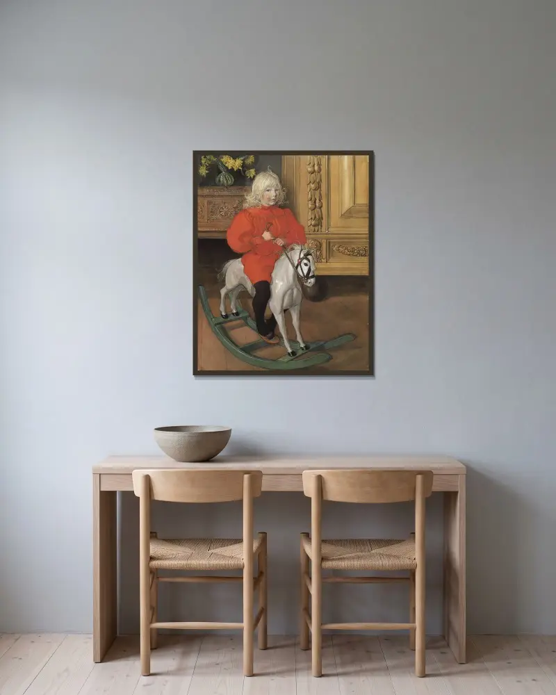 Murre – porträtt av Casimir Laurin av Carl Larsson inramad på en vägg