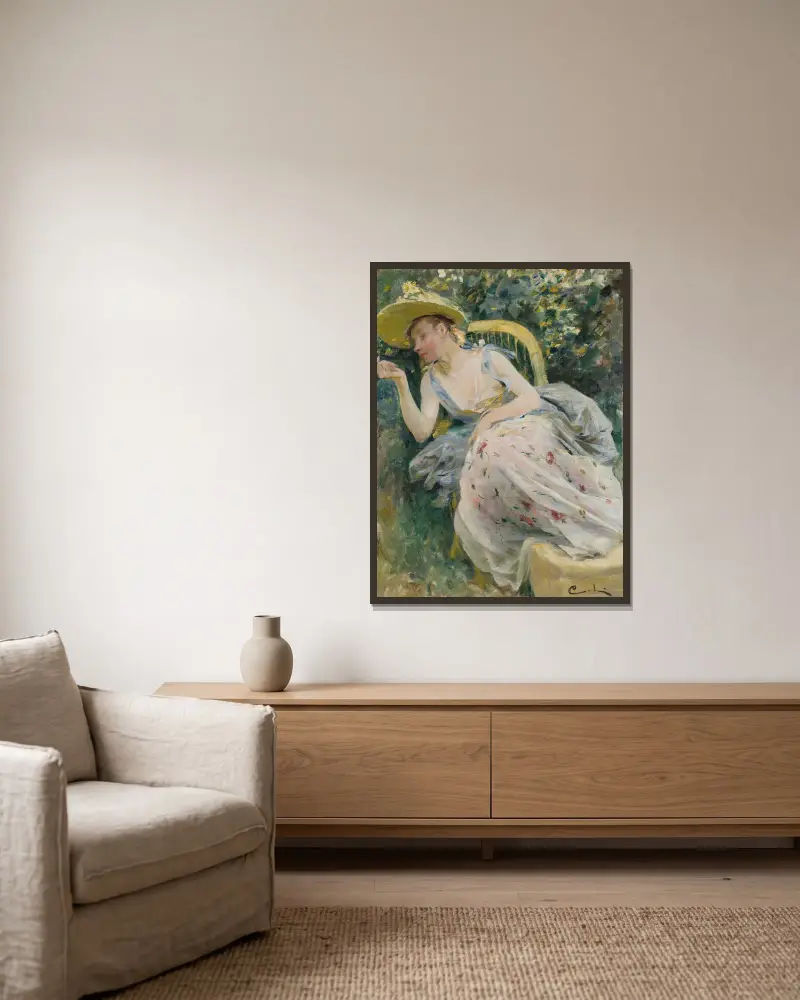 Studie für Rokoko von Carl Larsson gerahmt an einer Wand